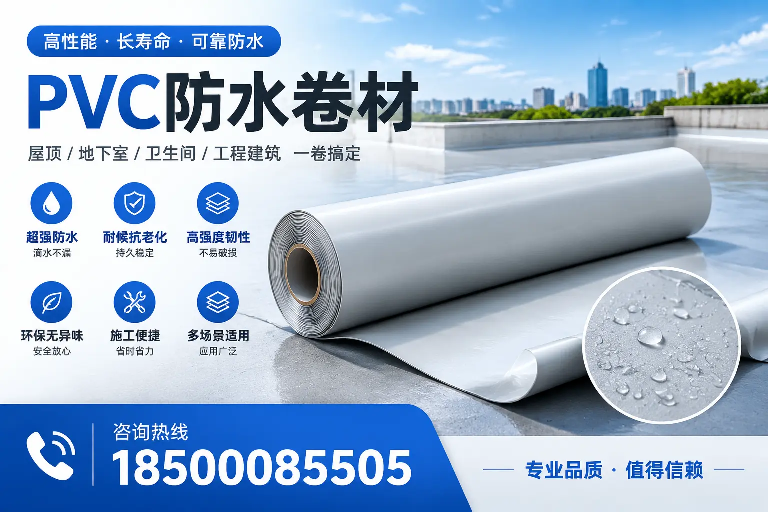 PVC防水卷材的防水效果评测，适合漯河的科学依据